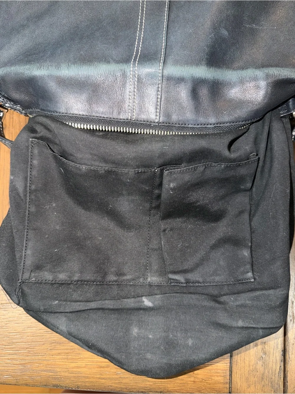 Coach Black Leather Shoulder Bag with Silver Hardware